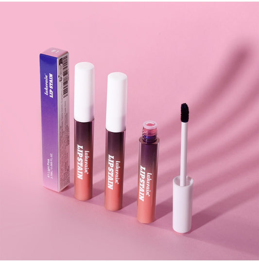 Conjunto de Batom Brilho Labial Rosa Lakerain