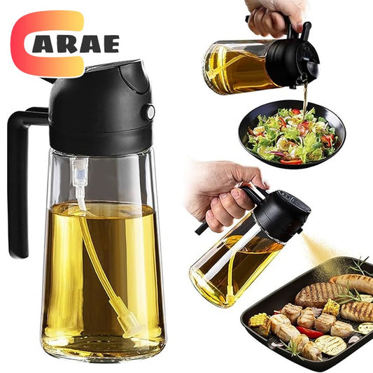 Garrafa Sprey Pulverizador Recipiente De Óleo 2 em 1 - 500ml