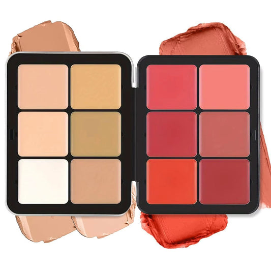 Caixa de Maquiagem Corretivo Blush Creme Fosco Com 12 Cores