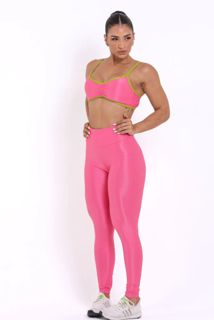 Conjunto Canelado de Compressão Alice Rosa Pink