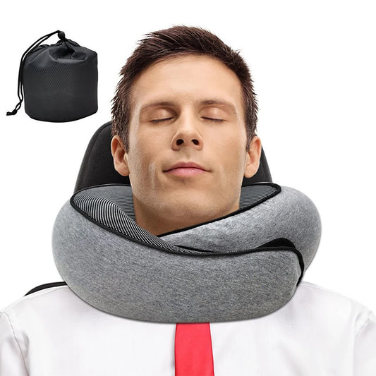 Travesseiro de Pescoço Para Viagem com Espuma de Memória em Formato de U Estilo Caracol