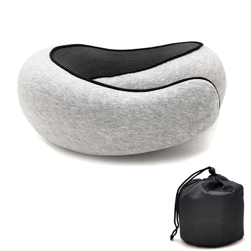 Travesseiro de Pescoço Para Viagem com Espuma de Memória em Formato de U Estilo Caracol