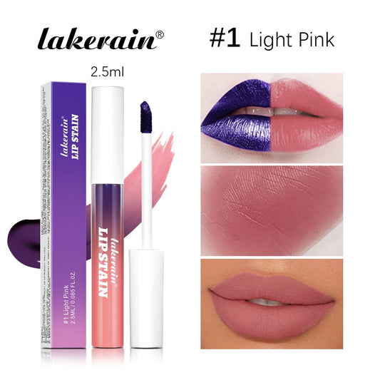 Conjunto de Batom Brilho Labial Rosa Lakerain