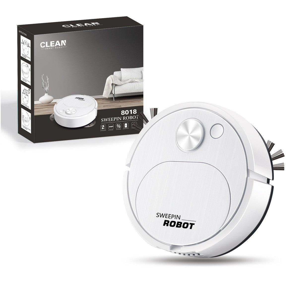 Robô Aspirador de Pó 3 Em 1 Inteligente Sem Fio USB 1500Pa Sweepin Robot