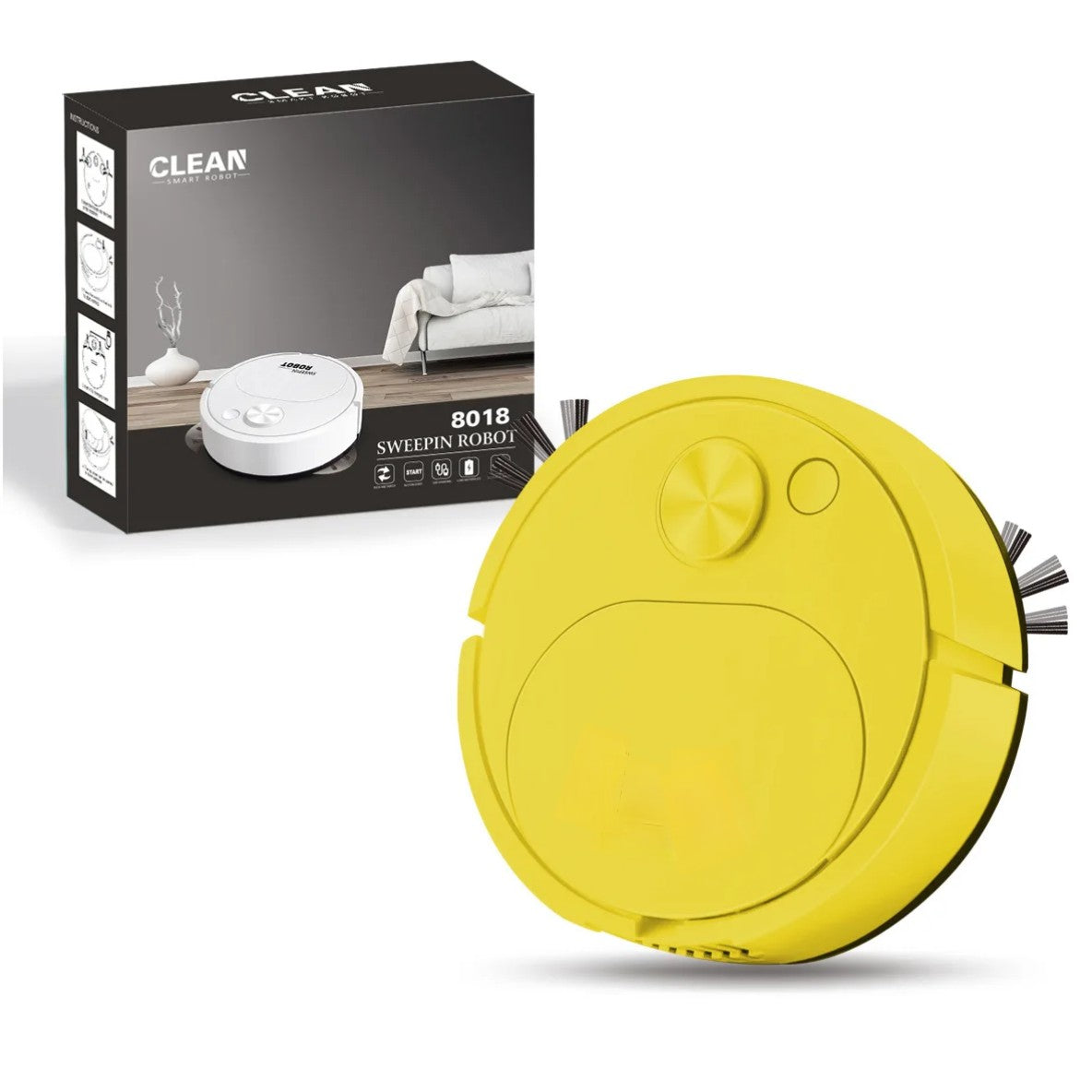 Robô Aspirador de Pó 3 Em 1 Inteligente Sem Fio USB 1500Pa Sweepin Robot