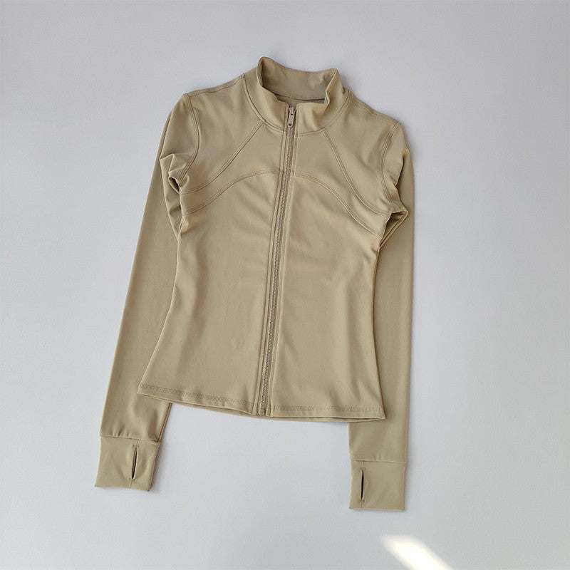 Jaqueta Esportiva Yoga Feminino Gola de Manga Comprida