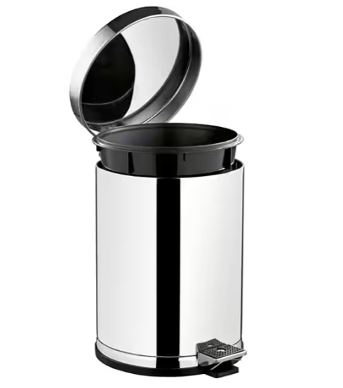 Lixeira inox com pedal, 15L, Prata, Viel - 1 UN
