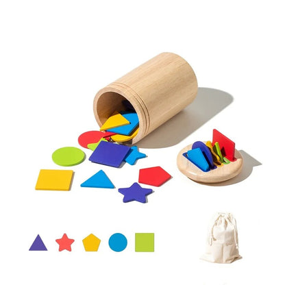 Montessori Brinquedos De Madeira Classificação De Cores Brinquedos Educativos Para Crianças - Ganha Uma Bolsa