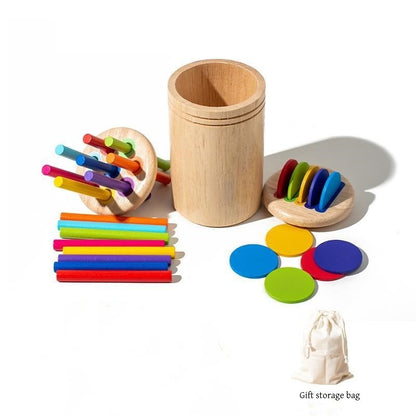 Montessori Brinquedos De Madeira Classificação De Cores Brinquedos Educativos Para Crianças - Ganha Uma Bolsa