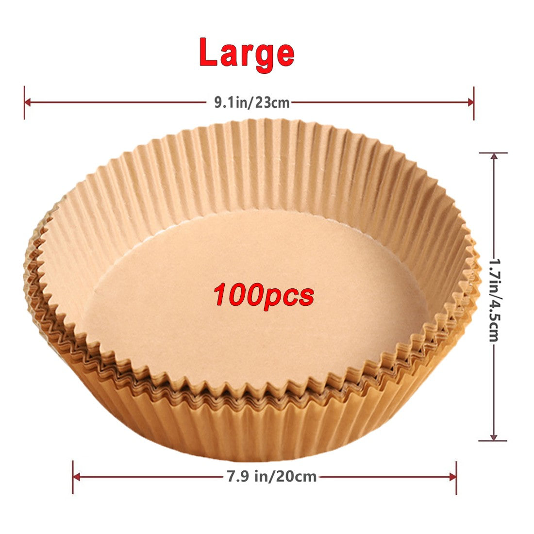Air Fryer Papel descartável, papéis de cozimento antiaderentes Airfryer, forros redondos, acessórios de cozinha, 50 pcs, 100pcs