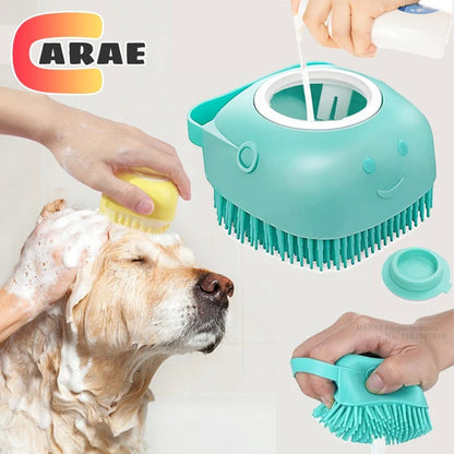 Escova De Banho Para Cães Com Cerdas De Borracha Pet Massagem Shampoo
