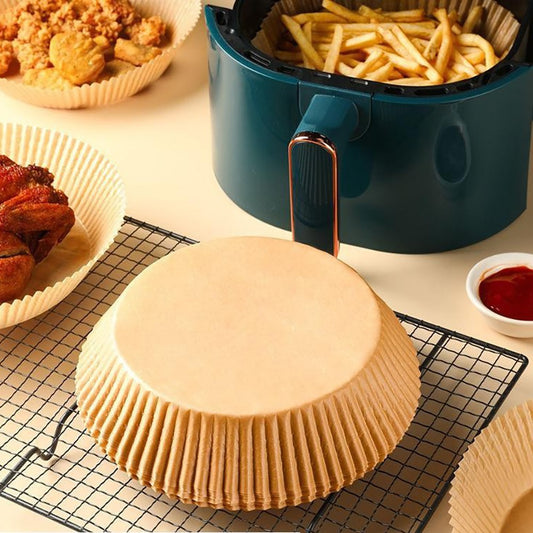 Air Fryer Papel descartável, papéis de cozimento antiaderentes Airfryer, forros redondos, acessórios de cozinha, 50 pcs, 100pcs