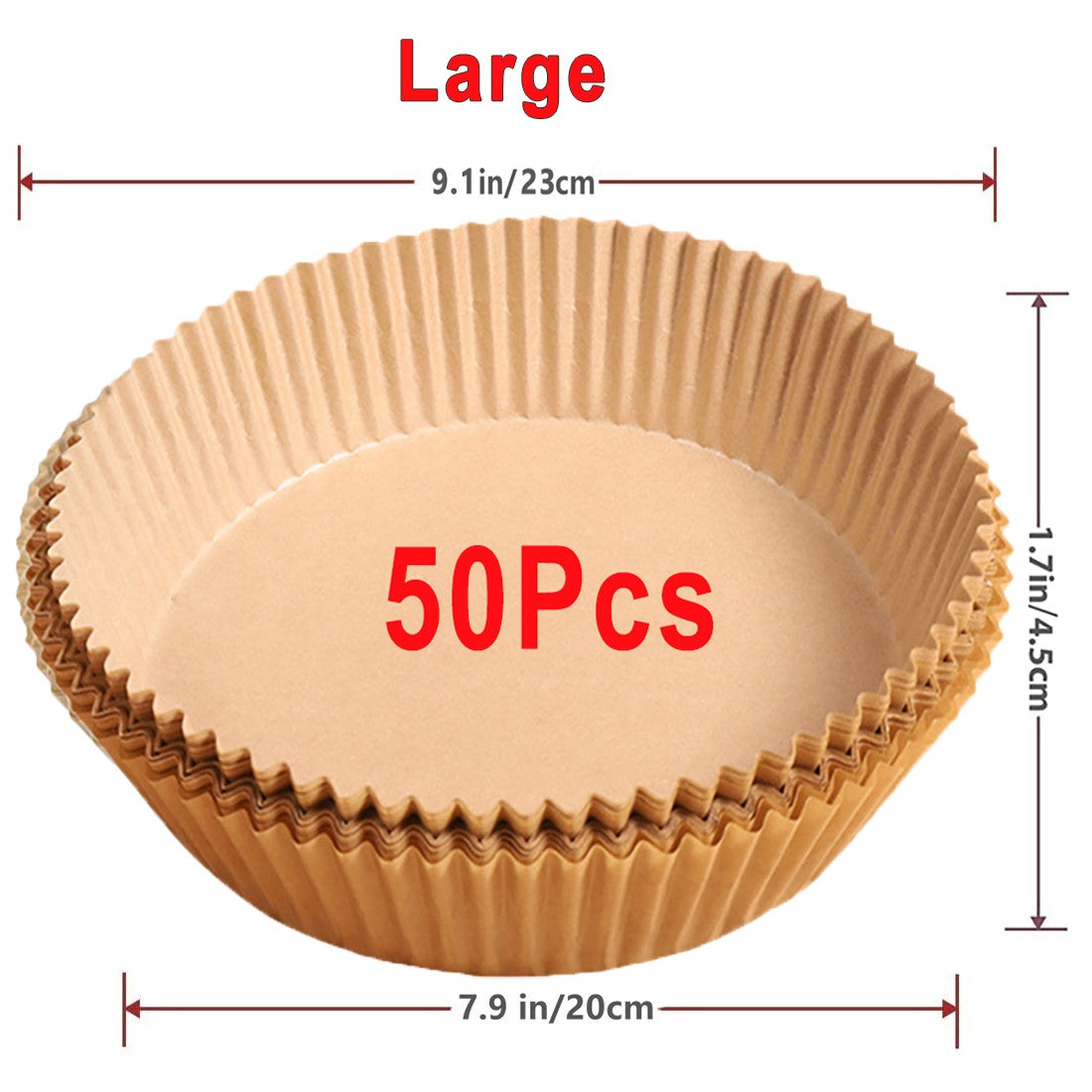 Air Fryer Papel descartável, papéis de cozimento antiaderentes Airfryer, forros redondos, acessórios de cozinha, 50 pcs, 100pcs