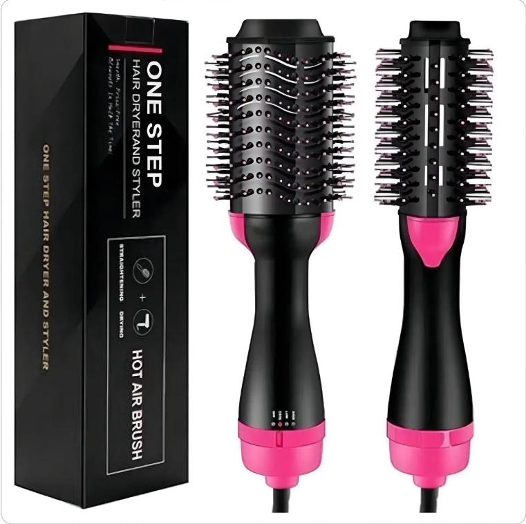 Escova Secadora 3 em 1 Hair Dryerand Styler 1000W -  Rosa e Preto 127V