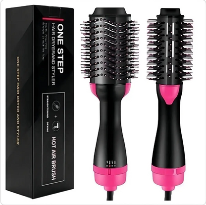 Escova Secadora 3 em 1 Hair Dryerand Styler 1000W -  Rosa e Preto 127V