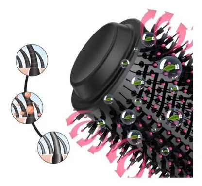 Escova Secadora 3 em 1 Hair Dryerand Styler 1000W -  Rosa e Preto 127V