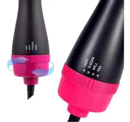 Escova Secadora 3 em 1 Hair Dryerand Styler 1000W -  Rosa e Preto 127V