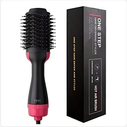 Escova Secadora 3 em 1 Hair Dryerand Styler 1000W -  Rosa e Preto 127V