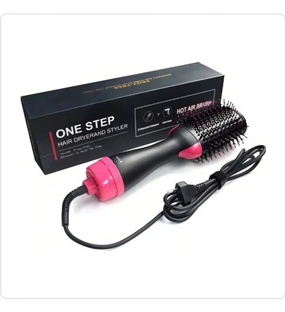 Escova Secadora 3 em 1 Hair Dryerand Styler 1000W -  Rosa e Preto 127V