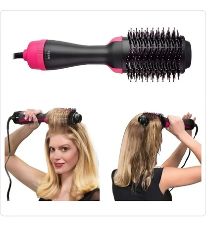 Escova Secadora 3 em 1 Hair Dryerand Styler 1000W -  Rosa e Preto 127V