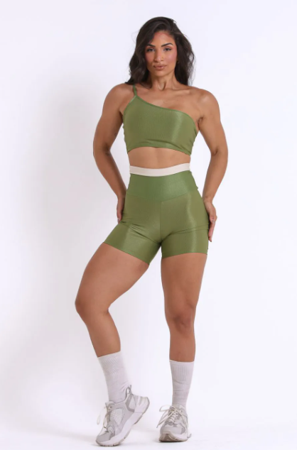 Conjunto Canelado de Compressão Manu Verde