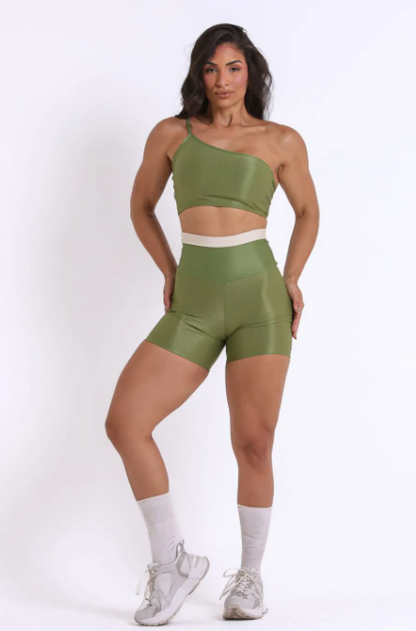 Conjunto Canelado de Compressão Manu Verde