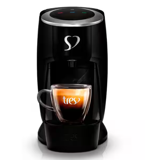 Cafeteira Touch para Espresso e Multibebidas, 127v, Preta, Três Corações - CX 1 UN