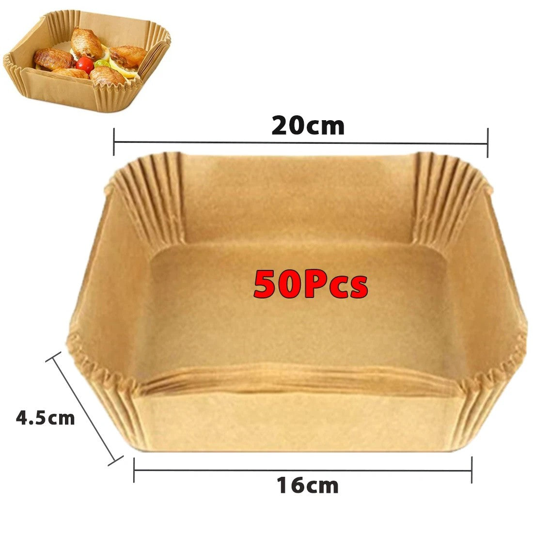 Air Fryer Papel descartável, papéis de cozimento antiaderentes Airfryer, forros redondos, acessórios de cozinha, 50 pcs, 100pcs