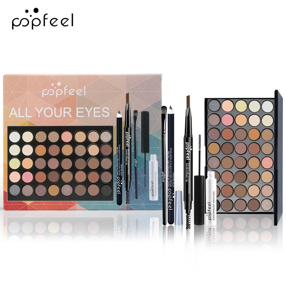 Conjunto de Maquiagem Popfeel-Eye Tool Box - Paleta de Sombras, Delineador, Rímel, Lápis de Sobrancelha