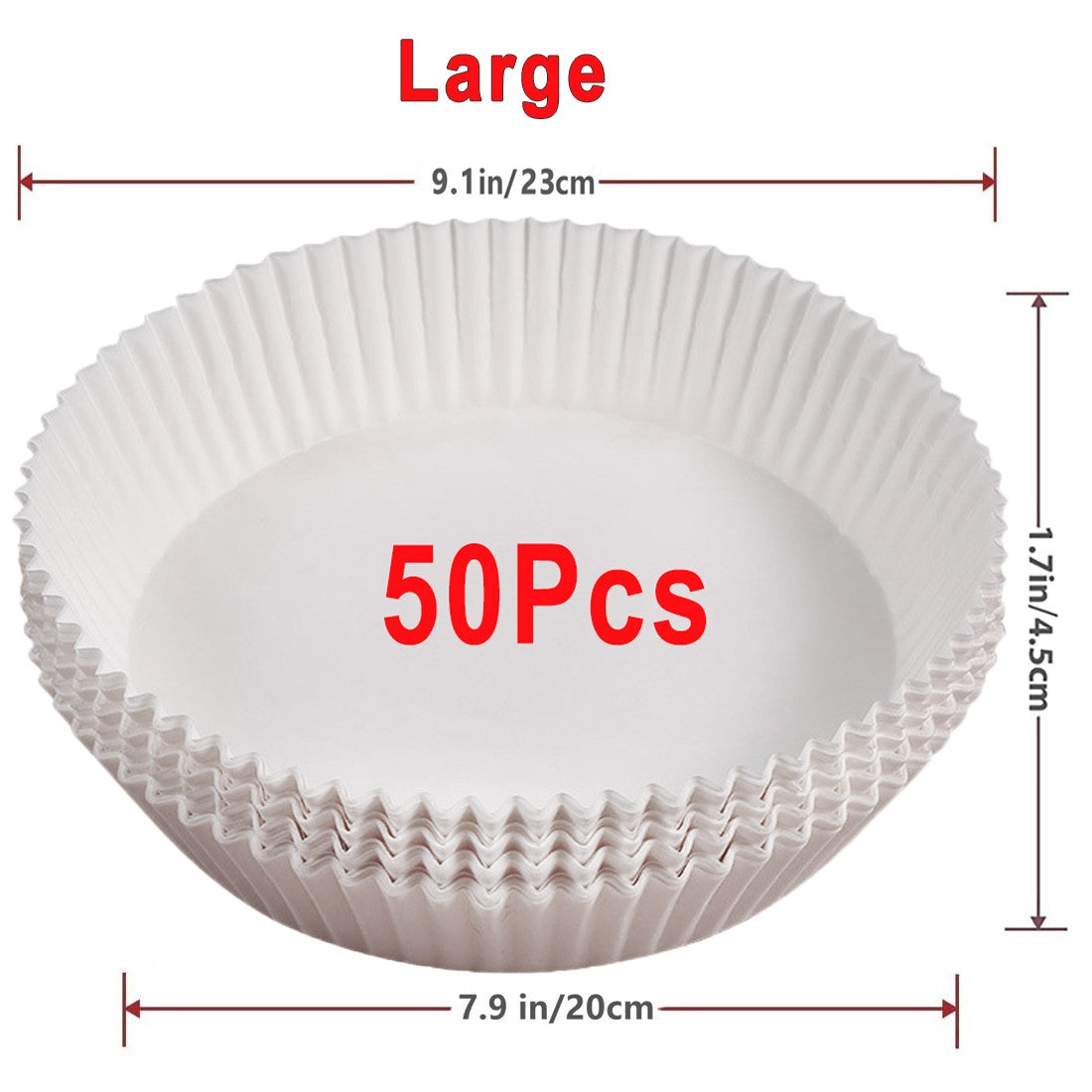 Air Fryer Papel descartável, papéis de cozimento antiaderentes Airfryer, forros redondos, acessórios de cozinha, 50 pcs, 100pcs
