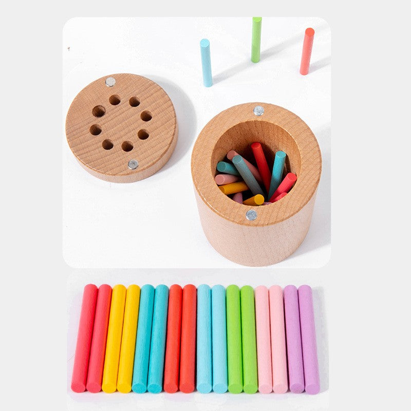 Montessori Brinquedos De Madeira Classificação De Cores Brinquedos Educativos Para Crianças - Ganha Uma Bolsa