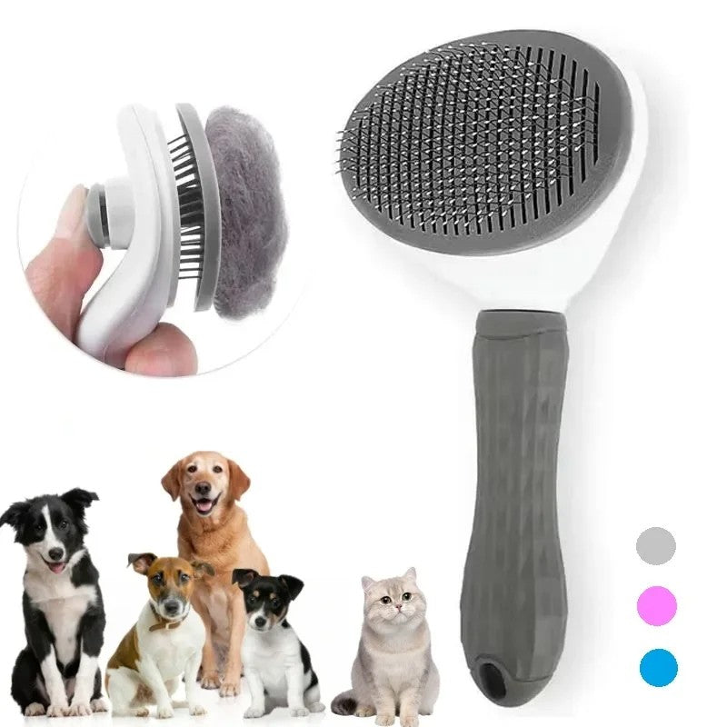 Escova Slicker Pet Premium – Remove Pelos, Nós e Sujeira com Massagem Relaxante Para Cães e Gatos