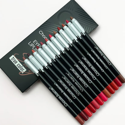 Conjunto de Delineador Labial Fosco de 12 Cores