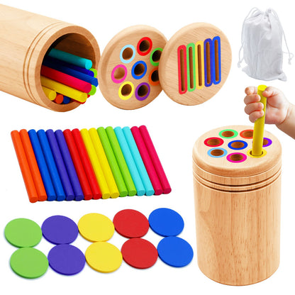 Montessori Brinquedos De Madeira Classificação De Cores Brinquedos Educativos Para Crianças - Ganha Uma Bolsa