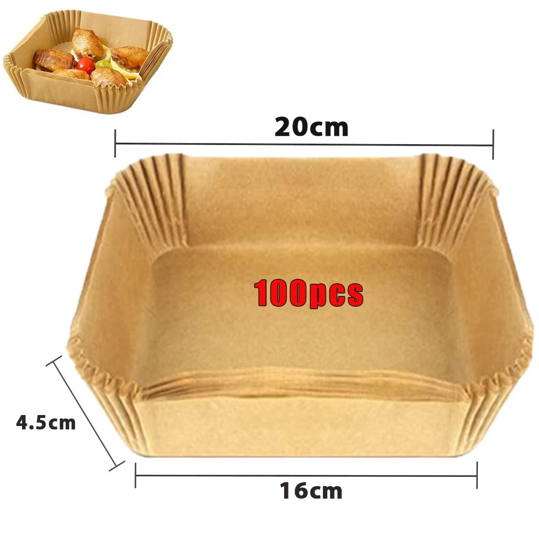 Air Fryer Papel descartável, papéis de cozimento antiaderentes Airfryer, forros redondos, acessórios de cozinha, 50 pcs, 100pcs