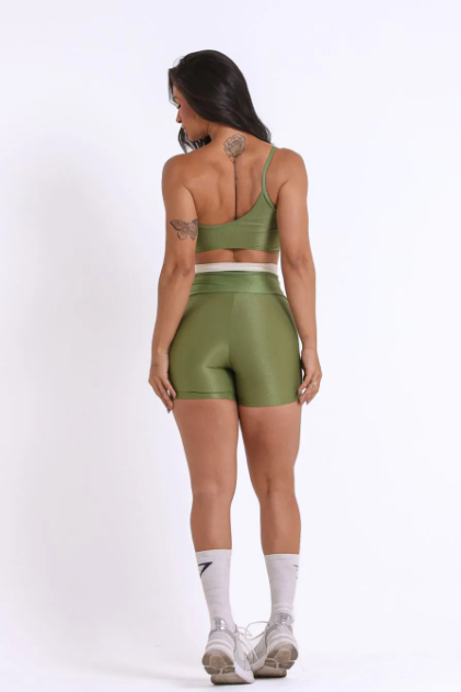 Conjunto Canelado de Compressão Manu Verde