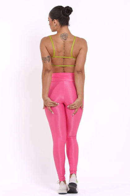 Conjunto Canelado de Compressão Alice Rosa Pink