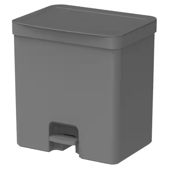 Lixeira plástica com pedal, 20L, Ou - CX 1 UN