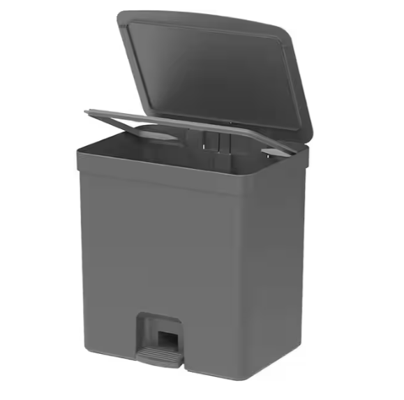 Lixeira plástica com pedal, 20L, Ou - CX 1 UN